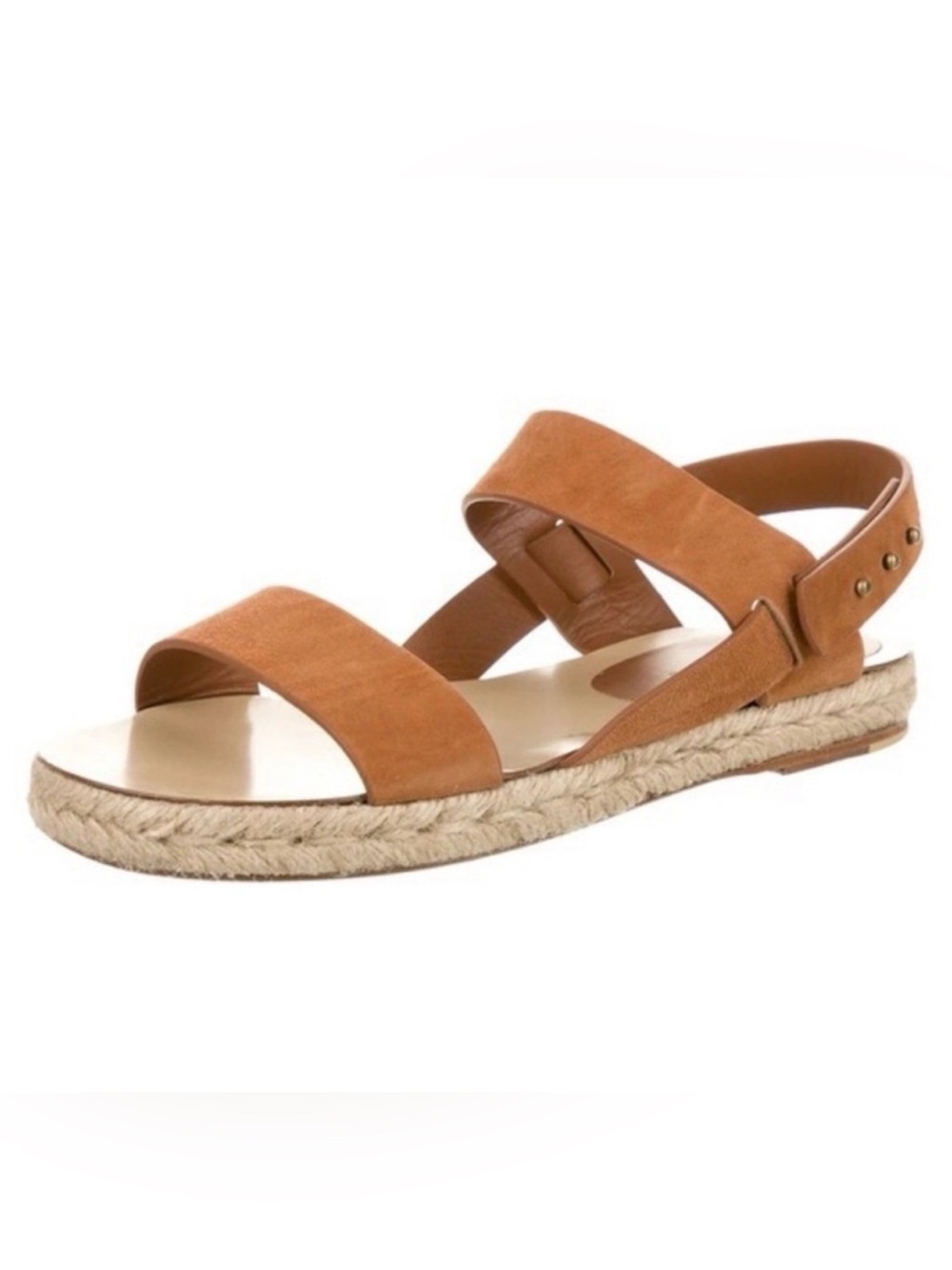 Jenni Kayne Brown Suede Double-Strap Espadrille Sandals